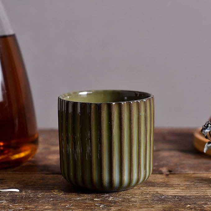 Japanese retro ceramic teacups, wine cups, water cups, restaurants, home offices Lake green