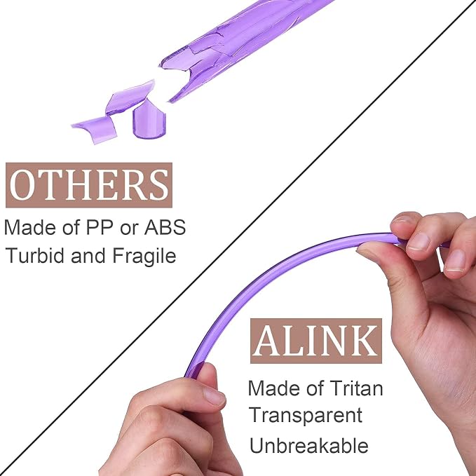 ALINK 35-Pack Tritan Hard Plastic Reusable Straws with Cleaning Brush, 10.5 in Long Thick Unbreakable Straws for 30 OZ Tumblers, Mason Jar, Yeti, Tervis
