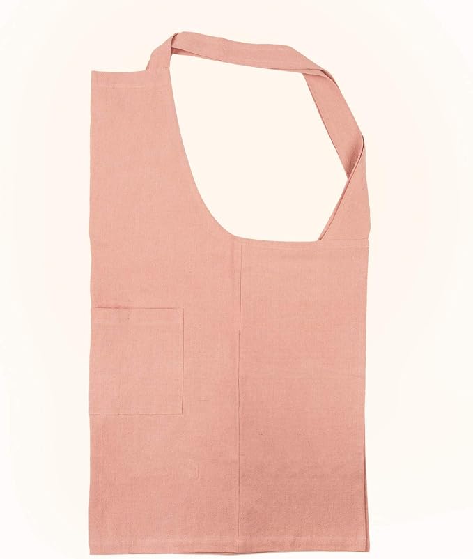 ELEZAY Aprons for Women with Pockets Plus Size Comfort Cross Back No Tie Cotton Linen Apron Pinafore