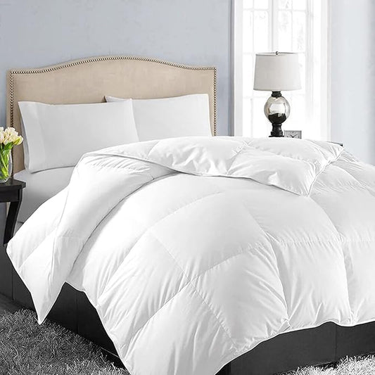 EASELAND Full Size Down Alternative Comforter - Quilted Duvet Insert for All Seasons, Soft Lightweight with Corner Tabs, Summer Winter Warm Bedding, White 82×86 Inches