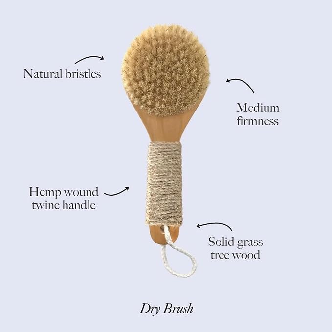 Esker Dry Brush | Lymphatic Drainage Massager and Exfoliating Body Scrubber | Body Scrubber Exfoliator | Natural Bristles | Daily Shower and Bath Ritual