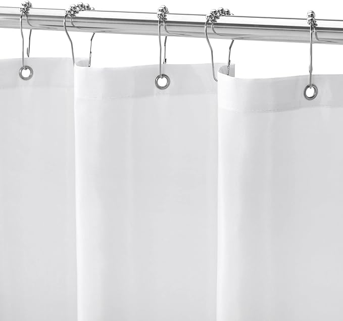 Gibelle Stall Small Shower Curtain Liner 36 x 72 Inches, White Shower Curtain Liner, Washable Waterproof Fabric Shower Liner for Bathroom, Machine Washable