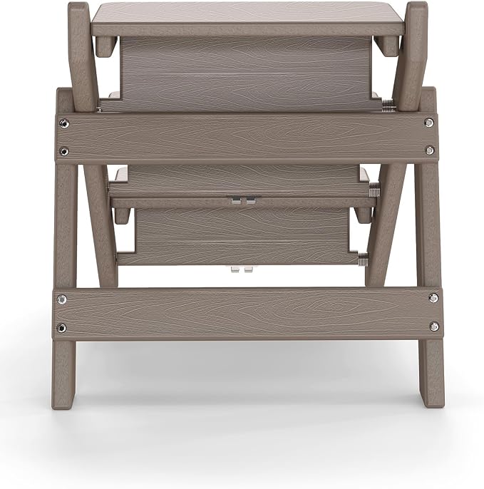 Dog Stairs and Steps, HDPE Plastic Wood Grain, 2-in-1 Foldable Pet Ramp for Small and Medium Dogs and Cats, for Bed Couch and Car, No Assembly Required, Supports Up to 150lbs