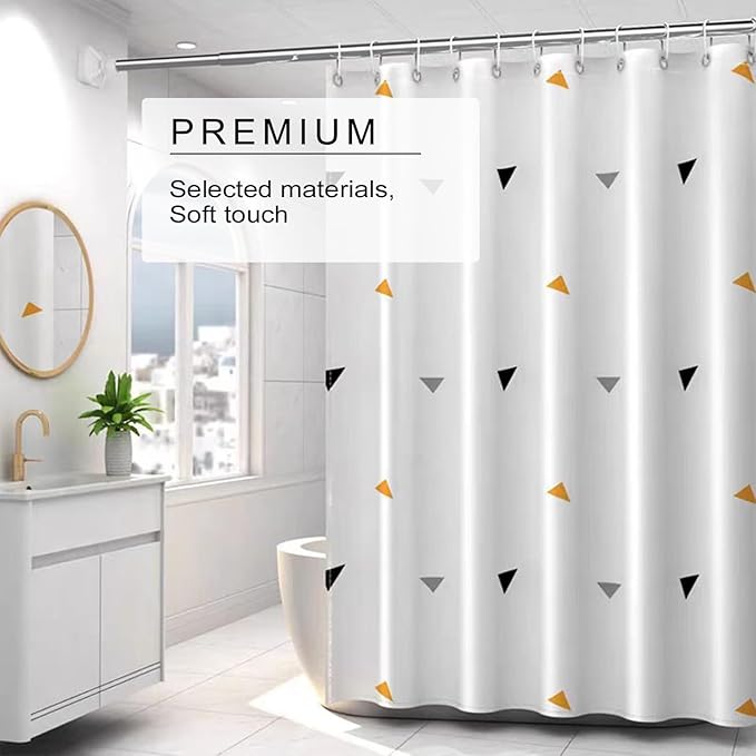TIKABC Shower Curtain Liner, 4G PEVA Shower Liner, Plastic Waterproof Shower Curtains, 72x72 inch with Grommet Holes 3 Magnetic Weights