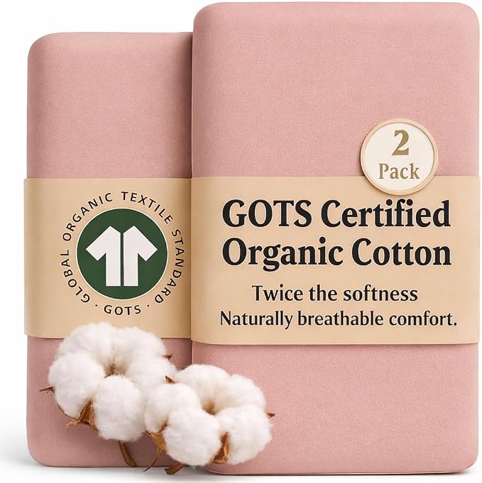 GOTS Organic Large Bedside Bassinet Sheets 35x20 for MiClassic, Milliard, Airclub, Premium Weight Turkish Cotton - Playard Sheets 36x20 Compatible with Bugaboo Stardust