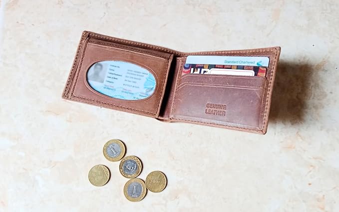 Premium Full Grain Genuine Leather Desk Mat Large with Leather Wallet, Rustic Brown, 32L x 16W inch