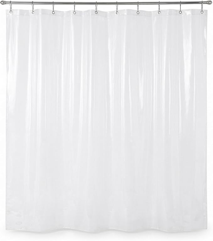 Epica Shower Curtain, Strongest Heavy-Duty Clear Vinyl 72"x72" Shower Curtain Liner, Waterproof Plastic Bathroom Curtains, Stain & Soap Scum Resistant with Rust-Proof Metal Grommets (Clear)