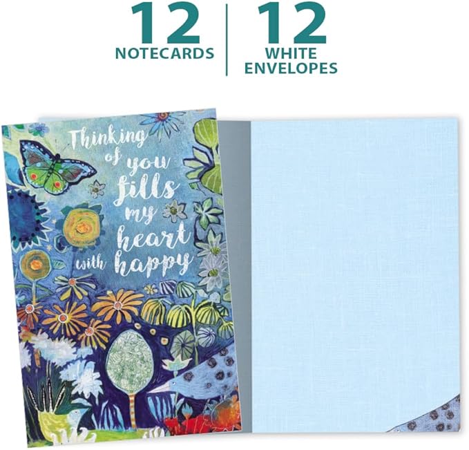 Tree-Free Greetings - All Occasion Cards - Artful Designs - 12 Cards + White Envelopes - Made in USA - 100% Recycled Paper - 4 x 6 - Fills My Heart (FS54548)