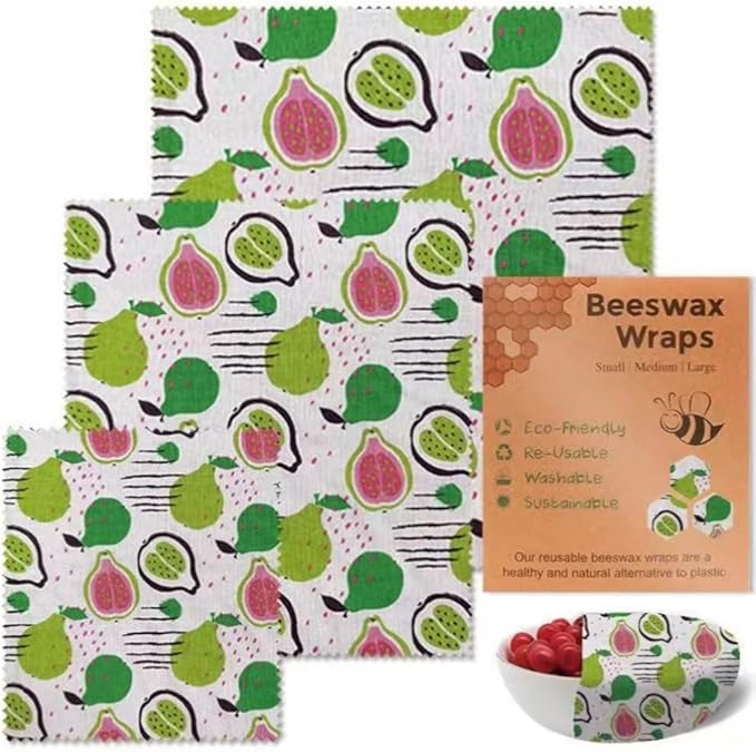 Fig Beeswax Wraps for Food, Eco-Friendly Beeswax Food Wraps, Bread Swich Wrapper Swich Bees Wax Paper for Covering Food Bowls