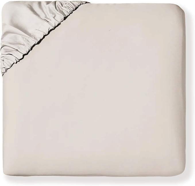 MakeMake Organics Organic Queen Fitted Sheet Set GOTS Certified Organic Cotton Fitted Sheet with 2 Pillowcase Ultra Soft Non Toxic Breathable Hypoallergenic Colorful Neutral (Queen, Solid Taupe)