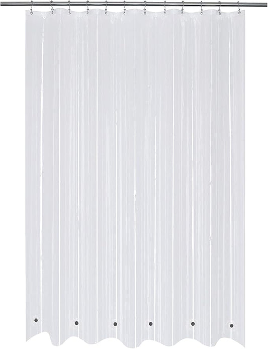 Mrs Awesome 72x96 Extra Long Shower Curtain Liner with 6 Magnets Clear PEVA Thick & Heavy Duty Plastic Shower Curtain for Bathroom, Waterproof, 72 x 96 inches, Clear