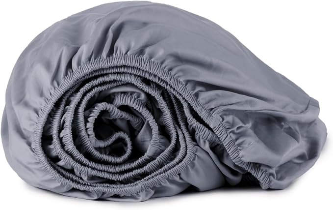 Sateen Weave GOTS & Fairtrade Certified - Soft Fitted Bed Sheets Only (Mineral, King)