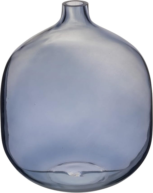 Modern Clear Tinted Glass Vase, Blue
