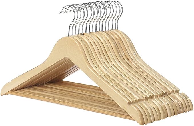 Whitmor GRADE A Natural Wood Suit Hangers (Set of 16)