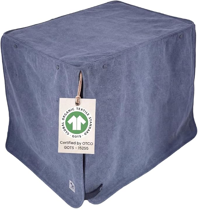 Molly Mutt Dragonstone Dog Crate Cover, GOTS-Certified 100% Organic Cotton Canvas Cover for Dog or Puppy Kennel and Cage, Washable, Free of Harmful Chemicals, Medium/Large, Fits 30"x19"x21" Crate