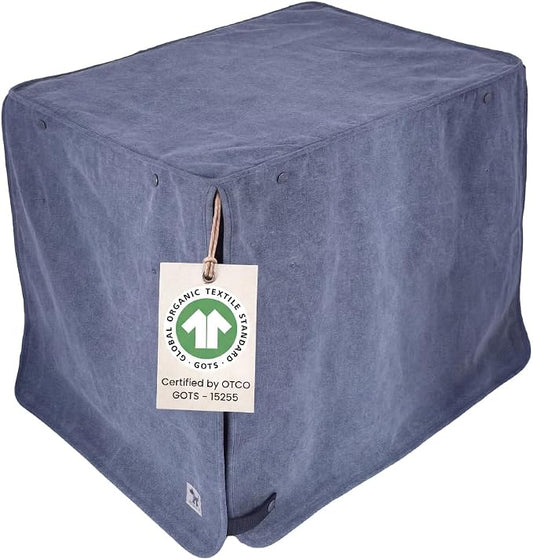 Molly Mutt Dragonstone Dog Crate Cover, GOTS-Certified 100% Organic Cotton Canvas Cover for Dog or Puppy Kennel and Cage, Washable, Free of Harmful Chemicals, Medium/Large, Fits 30"x19"x21" Crate