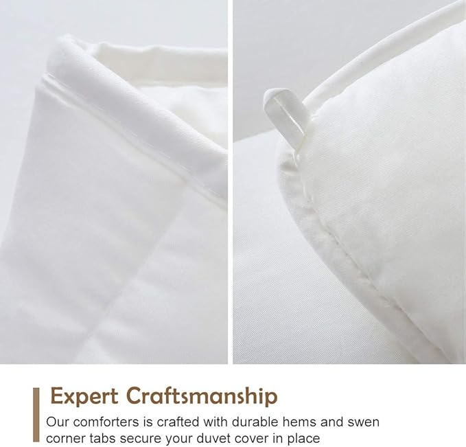 DWR 100% Cotton Fabric Covered Down Alternative Comforter| Lightweight, King (104x88)