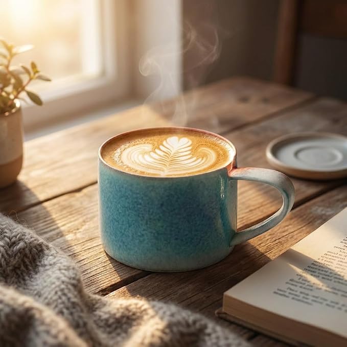 Handmade Stoneware Coffee Mug with Ombre Glaze | Artisan ceramic cup for home, office, and thoughtful gifting