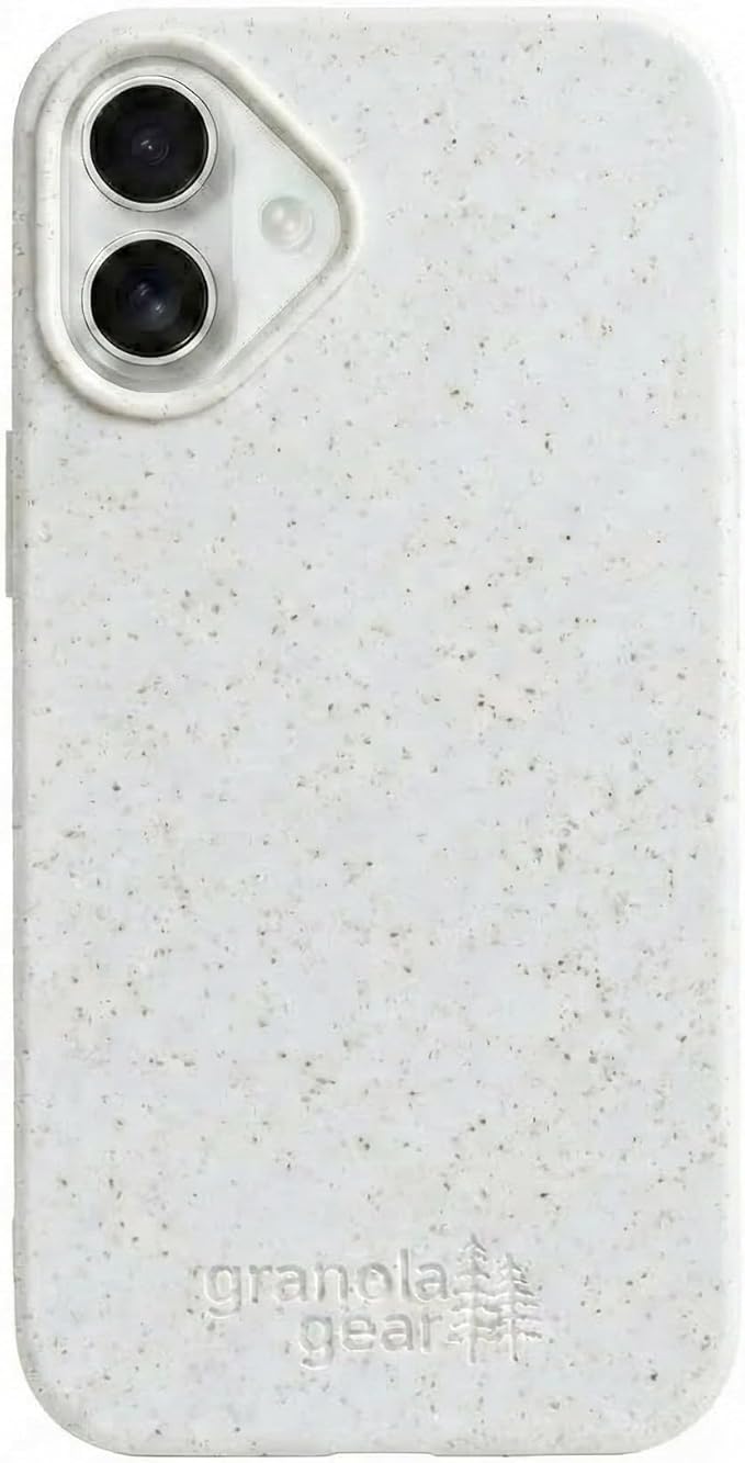Eco by GranolaGear - Eco-Friendly Phone Case for iPhone 16 Plus - Biodegradable, Compostable, Plastic-Free, Made from Plants - Alpine Snow