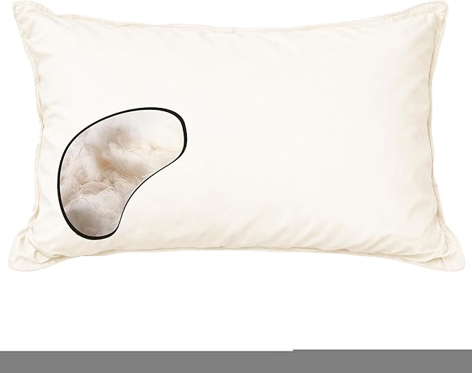 OrganicTextiles 100% Organic Cotton Pillows with Removable Organic Cotton Cover (King Size, 2-Pack), GOTS Certified, Neck Pain Relief Help, Head Support, for Side Back Stomach Sleeper
