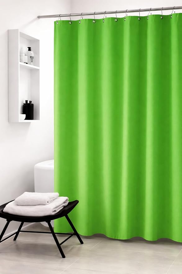 Lime Green PEVA Shower Curtain Liner 70x72 | Waterproof, Rust Resistant Metal Grommets