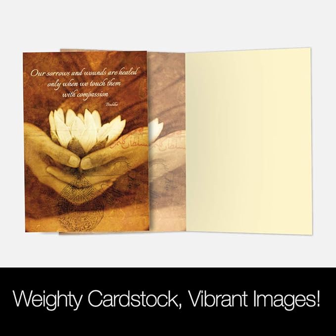 Tree-Free Greetings EcoNotes 12-Count Notecard Set With Envelopes, 4 x 6 Inches, Awakening Lotus Themed Elena Ray Art (56147)