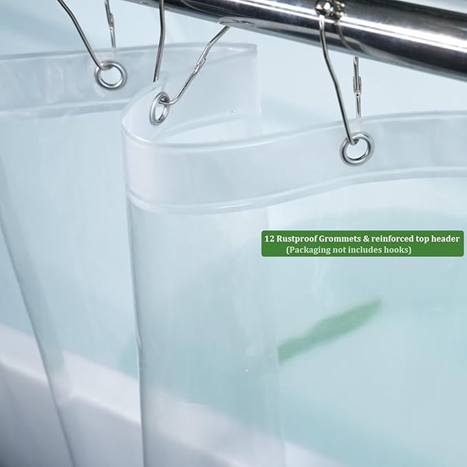 Extra Long Shower Curtain Liner 108 Inches Length with 6 Magnets, 8G Heavy Duty Premiun PEVA Clear Plastic Floor to Ceiling Shower Curtain, Waterproof Extra Tall Shower Liner for Bathroom