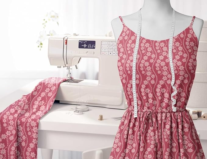 Soimoi Lightweight Velvet Fabric - Pink - Floral Print, Unstitched Material - 58" Wide, Perfect Fabric for Upholstery, Fashion and Craft Projects, 1 Yard