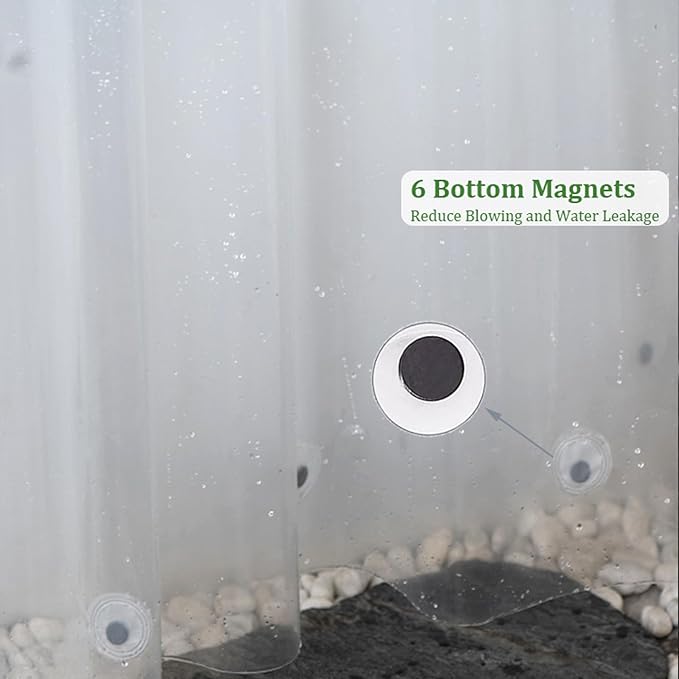 78 Inch Shower Curtain Liner with 3 Large Magnets, Clear Plastic Waterproof Weighted Thick Extra Long Shower Liner 72 X 78 for Bathroom, No Smell with Rustproof Grommets
