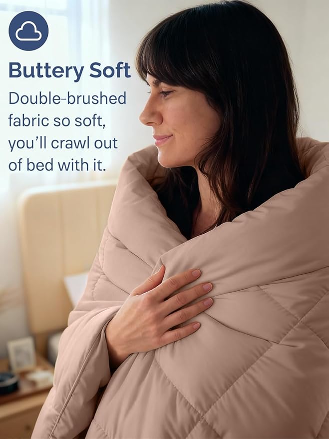Full Size, Mauve Alternative Down Comforter - Warm, Lightweight & Breathable Hotel Quality Bedding Set for Men, Women, Kids and Teens - All Season Oversized Cooling Microfiber Duvet Insert Comforter