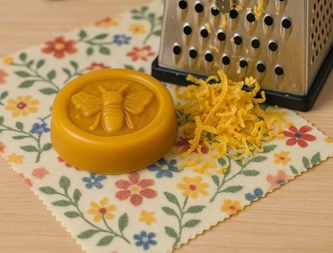 Beeswax Wraps for Food - Crafting Bar – Ready-to-Use Blend with Beeswax, Pine Rosin & Jojoba Oil – DIY Wrap Making Block for Reusable, Eco-Friendly Food Storage Refresher Bar (1 Bar)