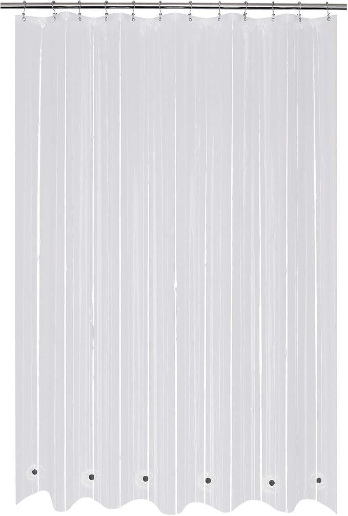 Mrs Awesome 66x72 Shower Curtain Liner with 6 Magnets Clear Thick PEVA Waterproof Plastic Shower Curtain 66 x 72 inches, Clear