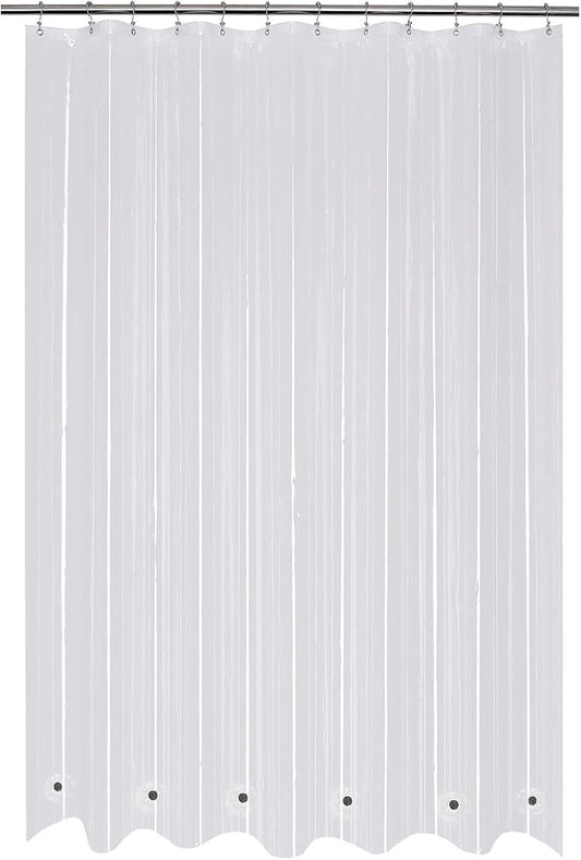 Mrs Awesome 66x72 Shower Curtain Liner with 6 Magnets Clear Thick PEVA Waterproof Plastic Shower Curtain 66 x 72 inches, Clear