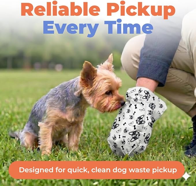 Best Pet Supplies Dog Poop Bags for Waste Refuse Cleanup, Doggy Roll Replacements for Outdoor Puppy Walking and Travel, Leak Proof and Tear Resistant, Thick Plastic - White, 240 Bags