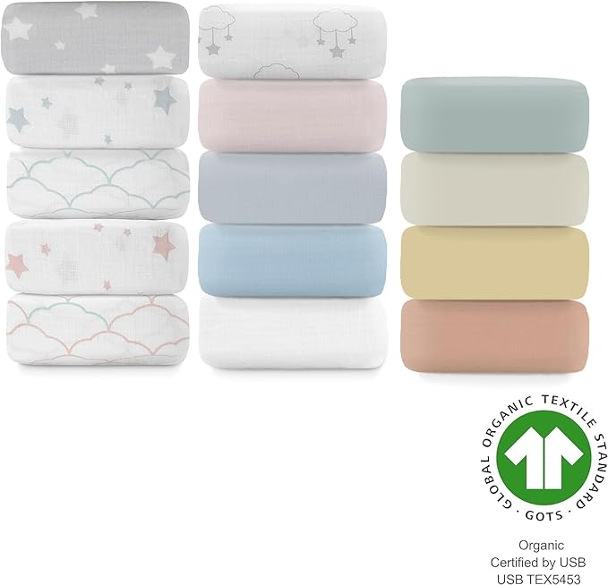 Newton Baby Fitted Crib Sheet (2-Pack) - Ultra Breathable and Soft, Organic Cotton, Fits All Standard Cribs, Sage
