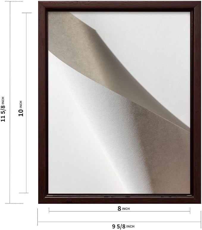 Monem Art Minimalist Folded Paper Abstract Print - Scandinavian Neutral Texture Art Poster - Wall Decor for Living Room, Bedroom or Office - 8x10 Brown Framed CANVAS Wall Art by Mareike Bohmer