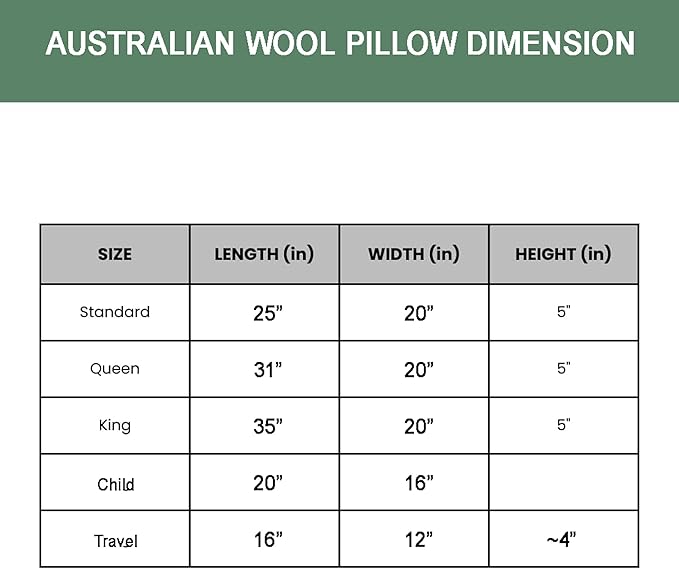 ORGANIC TEXTILES 100% Natural Wool Pillow with Organic Cotton Cover, GOTS Certified - (Travel - Pack of 1)