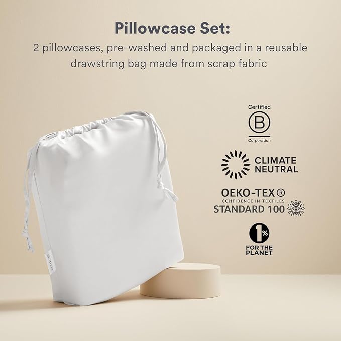 ettitude 100% Lyocell Organic King Pillowcase Set of 2, Slate Gray | Cooling Sateen Pillowcases with Envelope Closure for Hot Sleepers or Sensitive Skin, Hypoallergenic, Sustainable, OEKO-TEX