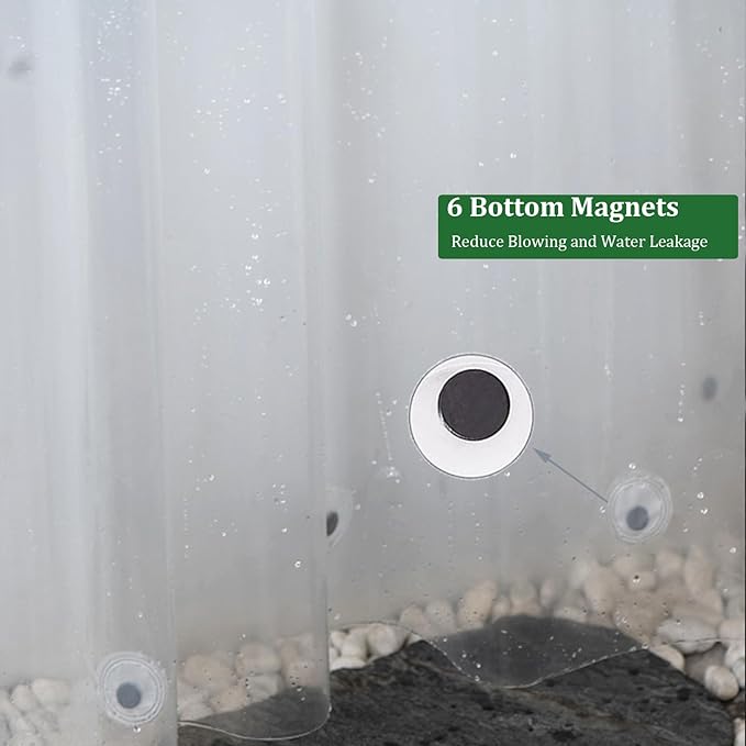74 Inch Shower Curtain Liner Long with 6 Weighted Magnets, Lightweight PEVA Clear Plastic Longer Shower Liner 72 x 74 Inch Length for Bathroom, Waterproof with Rustproof Grommets