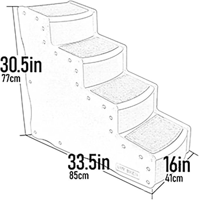 Pet Gear Easy Step IV Pet Stairs, 4 Step for Cats/Dogs, Removable Washable Carpet Treads, for Pets Up to 150lbs, No Tools Required, Available in 9 Colors, Fog