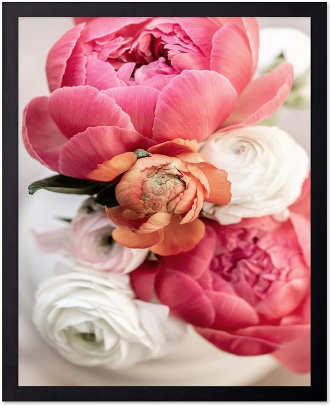 Monem Art Pink Peony Floral Macro Photography Print - Romantic Flower Art Poster - Wall Decor for Living Room, Bedroom or Office - 12x16 Unframed Wall Art by Mareike Bohmer
