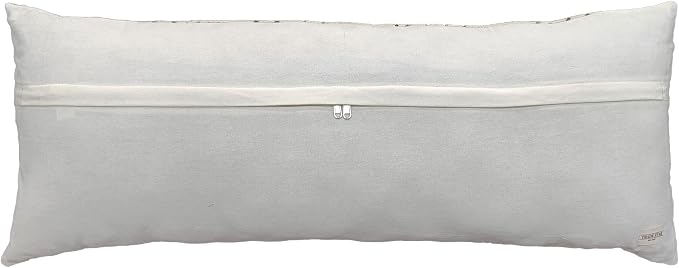 Trade Star Body Pillow Cover 100% Cotton Handloomed Pillow Cover Luxurious Cushion Case Large Modern Throw Pillow Case Farmhouse Indian Couch Cushion Case [Ivory Phoenix 14X36 INCH