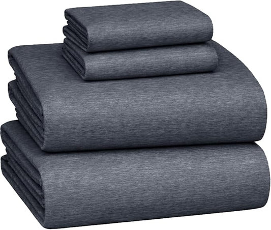 Briarwood Home® Heather Flannel Sheet Set, 100% Natural Cotton, Soft, Warm & Deep Pocket, Advanced Nano-Tech Making it Resistance to Pilling; Brushed 6 Times for Softness (Charcoal, Queen)