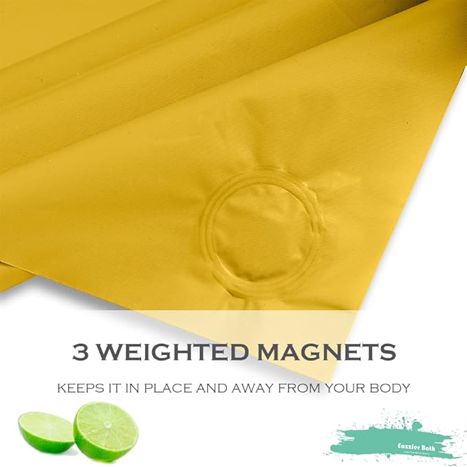 Yellow Cream Plastic Shower Curtain Or Liner, 72x72 Inch Lightweight Yellow Plastic Bathroom Shower Showroom Inner Curtain with Rustproof Metal Grommet Holes and Weighted Magnets