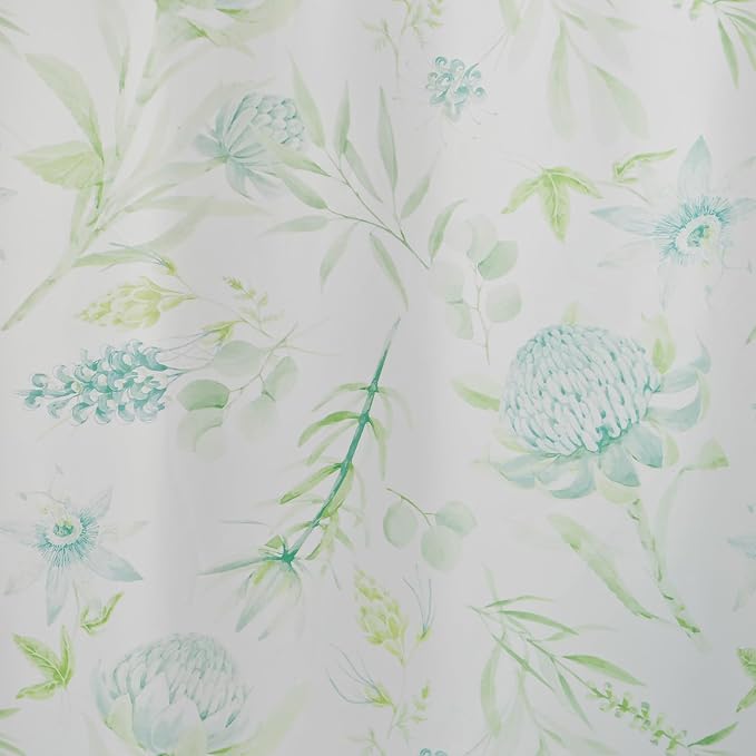 Plastic Shower Liner - Premium EVA 6G Shower Curtain Liner with Rustproof Grommets and 3 Weighted Magnets, Waterproof Shower Curtains for Bathroom (Green Daisy, 72" x 72")