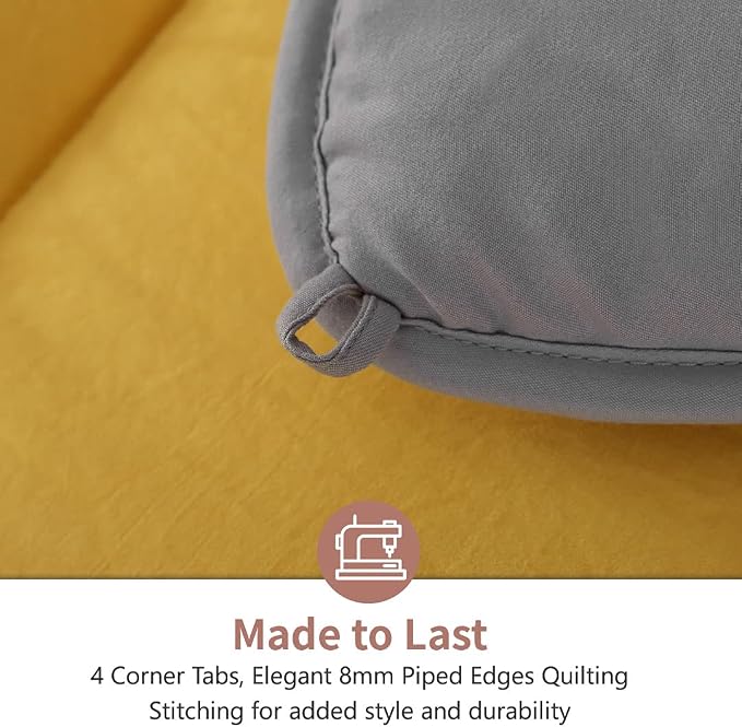 APSMILE Reversible Full/Queen Bed Comforter - All-Season Down Alternative Comforter, Ultra-Soft Cloud Fluffy Microfiber Quilt Duvet, Illuminating Yellow/Ultimate Gray