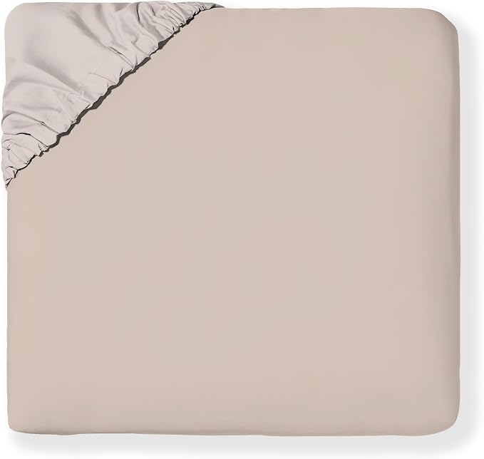 MakeMake Organics Organic Twin Fitted Sheet Set GOTS Certified Organic Cotton Fitted Sheet with 1 Pillowcase Ultra Soft Non Toxic Breathable Hypoallergenic (40"X76", Pecan)