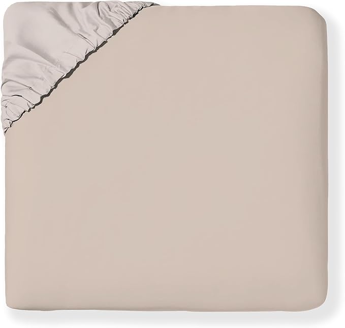 MakeMake Organics Organic Full Fitted Sheet Set GOTS Certified Organic Cotton Fitted Sheet with 2 Pillowcase Ultra Soft Non Toxic Breathable Hypoallergenic Colorful Neutral (Full, Solid Pecan)