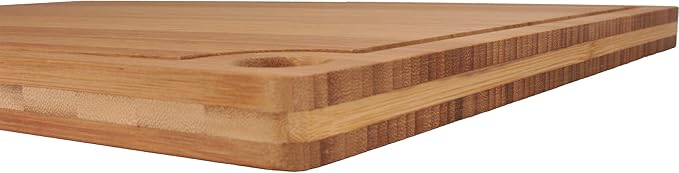 BambooMN Brand - Heavy Duty Premium Bamboo Cutting Board - 17.25"x11.75"x0.75" - Grooved - 10 Pieces
