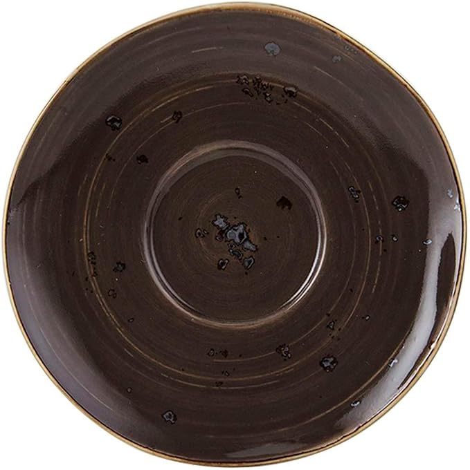 Tuxton Artisan Geode Geode Mushroom Reactive Natural 6-3/8-Inch Saucer, Case of 24, Brown; Scratch Resistant; Chip Resistant; Lead & Cadmium Free; Dishwasher, Microwave, Oven Safe